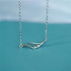 Wing Pendant Sterling Silver Necklace Silver - One Size