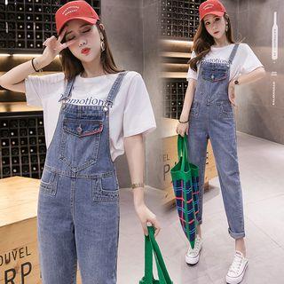 Front Pocket Slim-fit Denim Jumper Pants