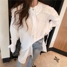 Bell-sleeve Lace Blouse White - One Size