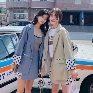 Set: Dotted Blazer + Dotted A-line Mini Skirt / Dotted Blazer / Dotted A-line Mini Skirt