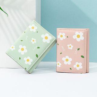 Flower Print Faux Leather Wallet