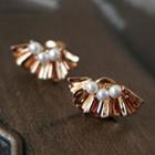 Shell Faux Pearl Sterling Silver Earring Gold - One Size
