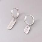 Lettering Sterling Silver Drop Ear Stud 1 Pair - Silver - One Size