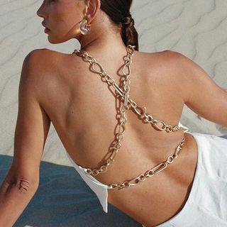 Chain Open-back Cropped Camisole Top