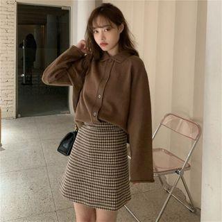 Collar Cardigan Coffee - One Size