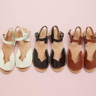 Stitched Faux-leather Sandals