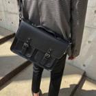 Faux Leather Satchel Black - One Size