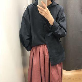 Plain Shirt / Bell-shaped Midi Skirt