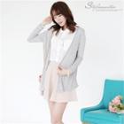 Long-sleeve Open-front Cardigan