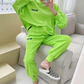 Set: Clap Printed Oversized Sweatshirt + Jogger Pants