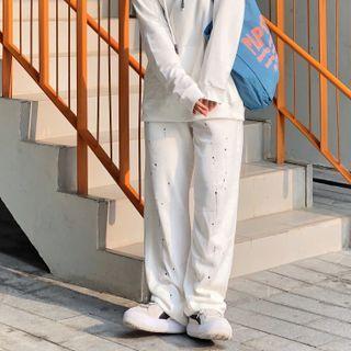 Splattered Print Straight Leg Pants