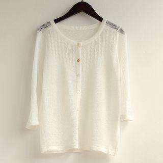 3/4-sleeve Light Knit Cardigan
