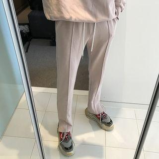 Regular-fit Slit-side Plain Pants