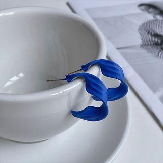 Twist Open Hoop Earring 1 Pr - Blue - One Size