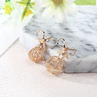 Bow Wirework Dangle Earring