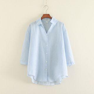 3/4--sleeve V-neck Blouse