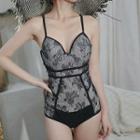 Paneled Lace Swimsuit