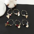 Non-matching Pompom Triangle Hoop Earring