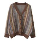 Patterned Cardigan Coffee - One Size