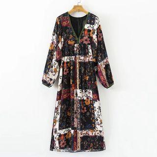Floral Panel Midi Dress