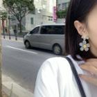 Flower Dangle Earring / Clip On Earring