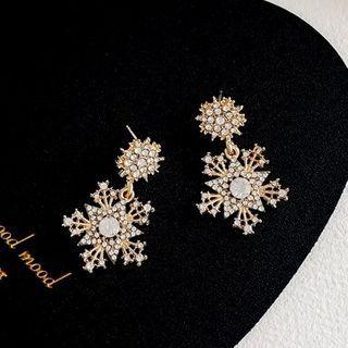 Star Rhinestone Dangle Earring 1 Pair - Gold - One Size