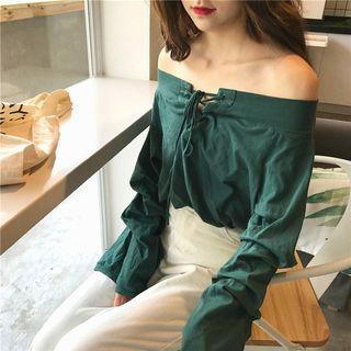 Off-shoulder Tied Blouse