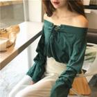 Off-shoulder Tied Blouse
