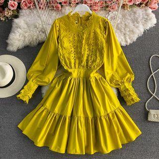 Lace Plain A-line Dress