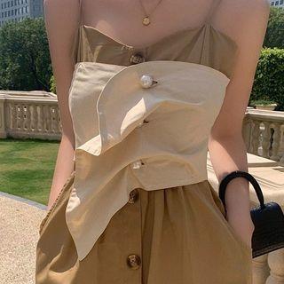Button-up Strapless Top