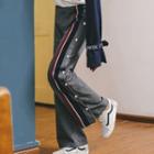 Buttoned Contrast Trim Sweatpants