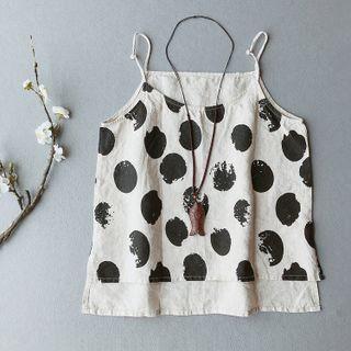 Dotted Camisole Top Beige - One Size