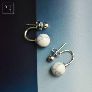 Sterling Silver Marble Bead Earring