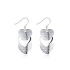 Simple Heart Earrings Silver - One Size