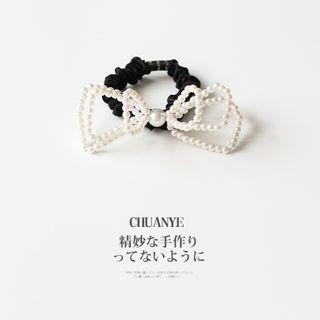 Faux Pearl Bow Hair Tie / Hair Clip