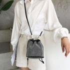 Faux Pearl Drawstring Bucket Hat