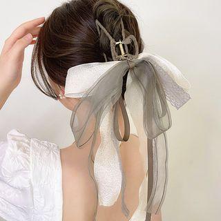 Ribbon Hair Claw Clip - Green - One Size