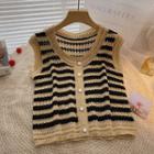 Striped Knit Vest Almond - One Size