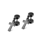 Classic Fashion Plated Black Cross 316l Stainless Steel Stud Earrings Black - One Size