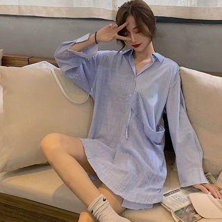 Strapped Shirt Stripe - Blue - One Size