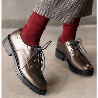 Wing-tip Lace-up Oxford Shoes