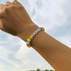 Lettering Bracelet 0888 - Yellow & Green & Blue - One Size