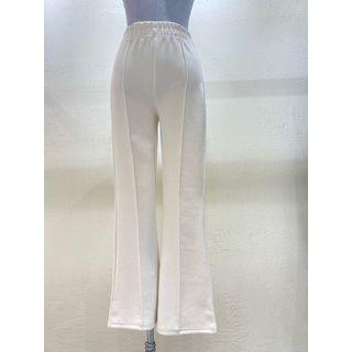 Band-waist Seam-trim Bootcut Pants