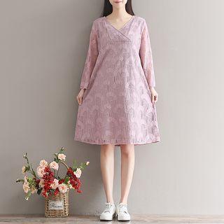 Reversible Long-sleeve Lace Dress
