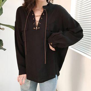 Lace Up Blouse