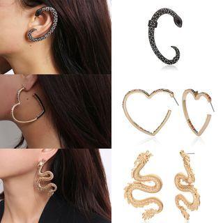 Rhinestone Snake / Heart / Dragon Earring