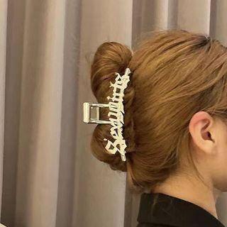Lettering Alloy Hair Claw Silver - One Size