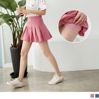 Elasticized Waist A-line Skort