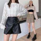 Strappy Faux Leather Skort