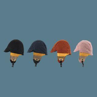 Color Panel Fleece-lined Trapper Hat